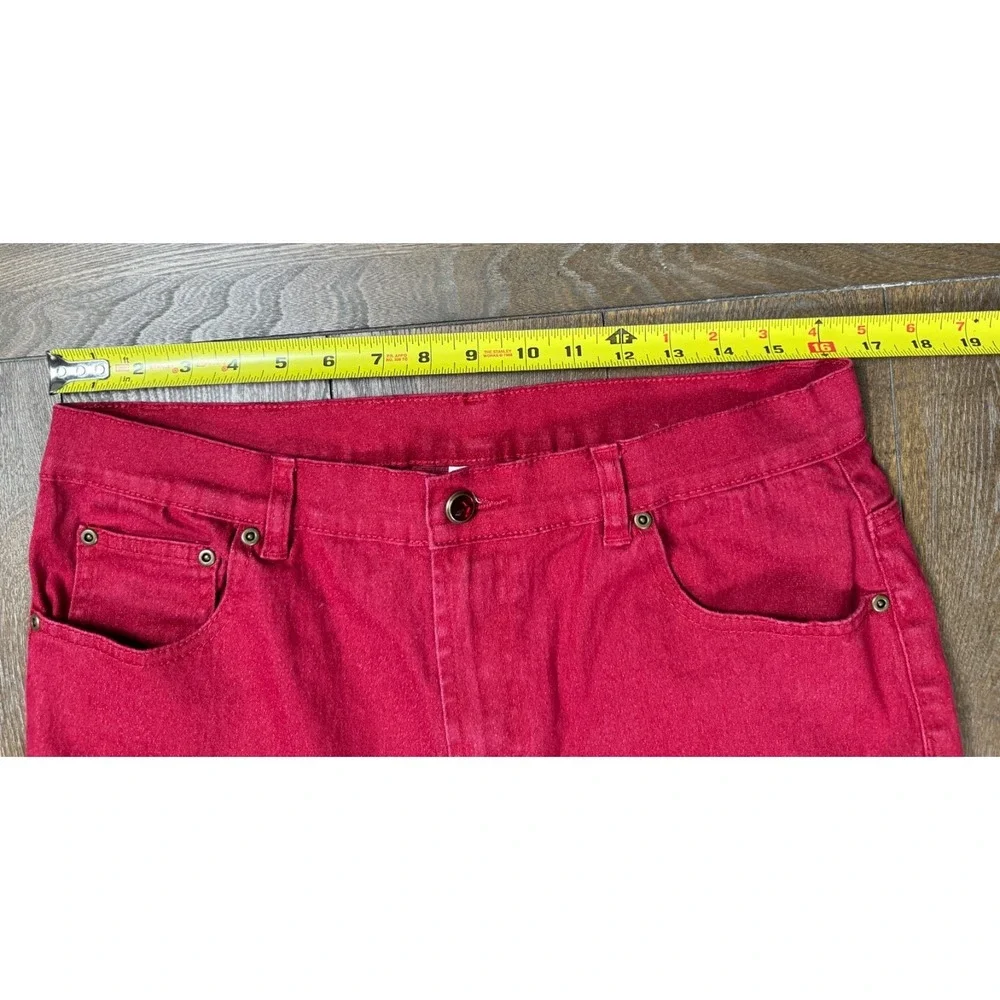 DG2 Diane Gilman Women's Size 12 Red Bootcut Jeans Stretch Denim Pants